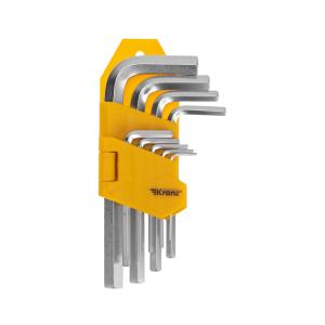 Набор ключей имбусовых HEX KRANZ 1,5-10 мм, CrV, 9 шт. 